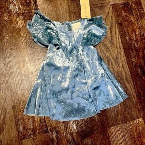Velvet Baby Girl Dress with Bloomers